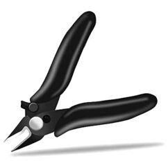 Mini cortador de 3,5 pulgadas con bloqueo, cortadores al ras, tijeras para alambre pequeñas, micro cortador de alambre con resorte, negro