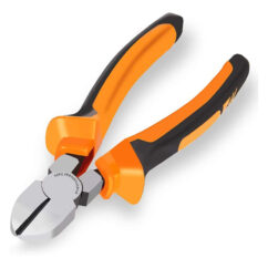 Cortador de alambre para flores artificiales y manualidades, cortador lateral de 6 pulgadas, cortador de alambre de gallinero, alicates de corte diagonal de alta resistencia, cortador de alambre, color naranja