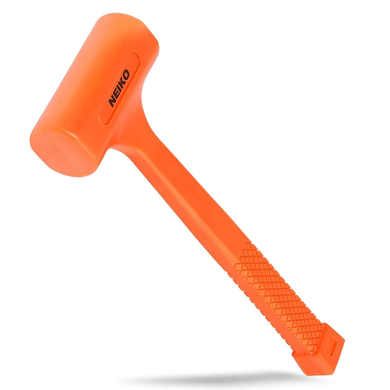 Martillo de impacto de 2 lb, color naranja neón | Moldeado en una sola pieza | Empuñadura cuadriculada | Resistente a chispas y rebotes