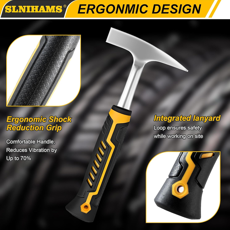 Martillo de hojalatero, martillo de hojalatero de 18 oz, herramientas para HVAC, martillo de hojalatero con construcción de acero forjado y empuñadura antichoque, martillos para hojalatero, martillo para soldar y cincelar. - Imagen 3