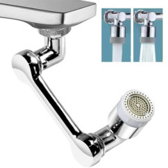 Extensor de grifo giratorio de 1080°, aireador de grifo de fregadero, brazo robótico giratorio para baño y cocina con 2 modos de flujo de agua.