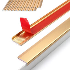 Paquete de 20 molduras de metal para azulejos de 30 cm, autoadhesivas, para decorar cocinas, salpicaderos, chimeneas, muebles, cuadros y marcos de espejos (doradas)