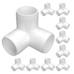 Accesorio de PVC de grado mueble de 1/2" con codo de 3 vías, color blanco, fabricado en EE. UU., resistente a los rayos UV y a los impactos, diámetro real del conector: 0,840" (paquete de 10)
